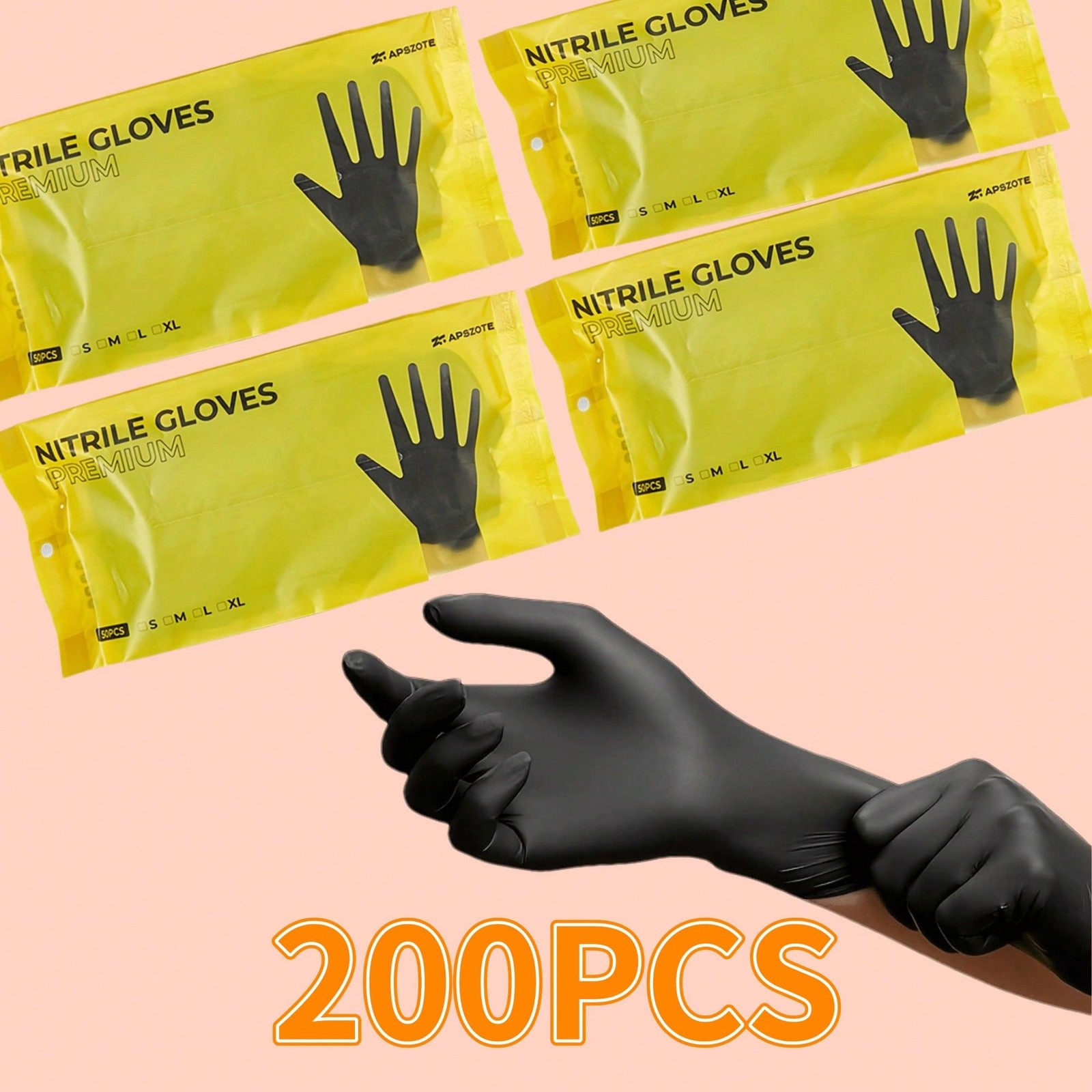 Black Disposable Nitrile Gloves 50 100 200pcs Waterproof Durable Protective