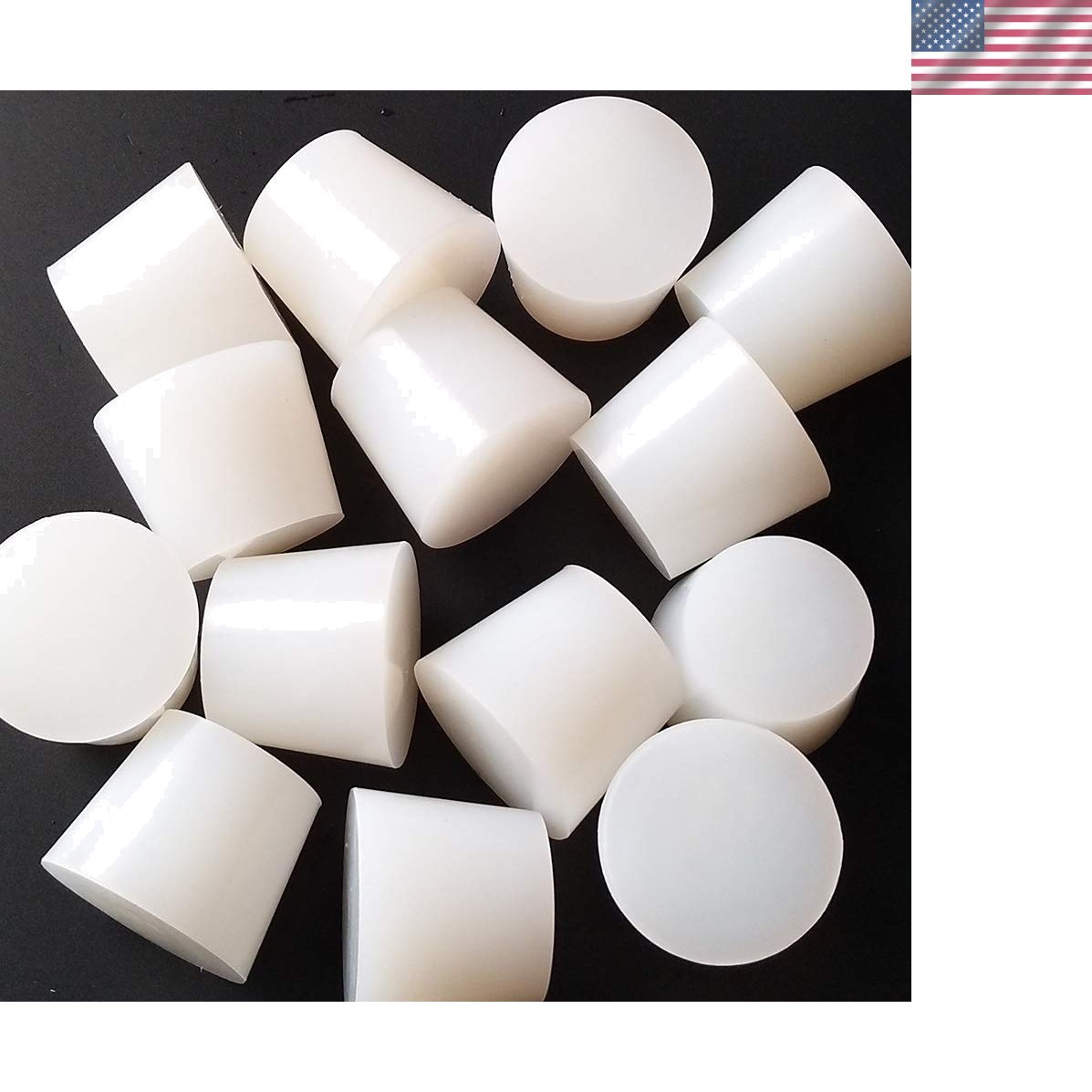 Versatile White Silicone Stoppers, Tapered Design for Bottles & Lab Use, 3 Pcs