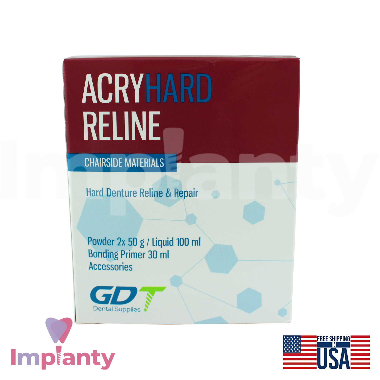 DSI Hard Liner Resin Self Cure DIY Denture Reline Tissue Conditioner Cushioning