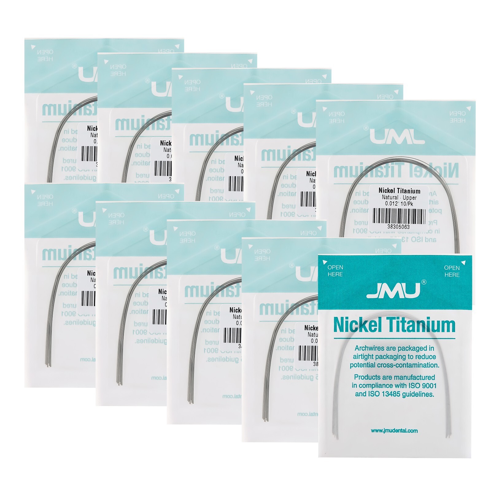 100PCS JMU Ortho Nickel Titanium Archwire Natural Round 0.012-0.020″ Upper/Lower