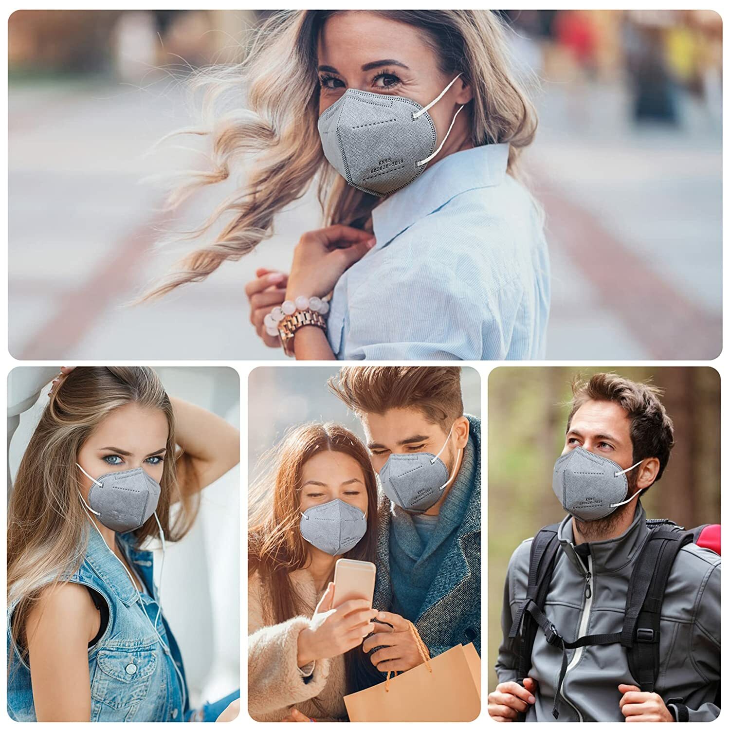 50/100 Black KN95 Protective 5 Layer Face Mask Disposable Respirator USA Seller