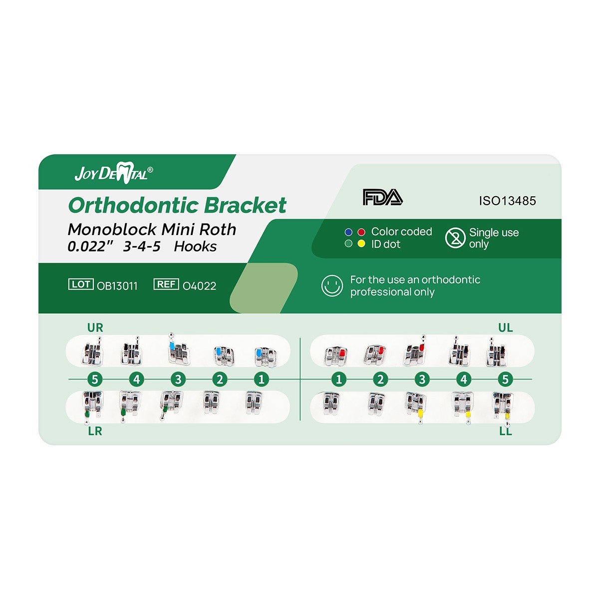 1 Pack Dental Orthodontic Brackets Braces Mini Roth.022″ Hooks 3-4-5
