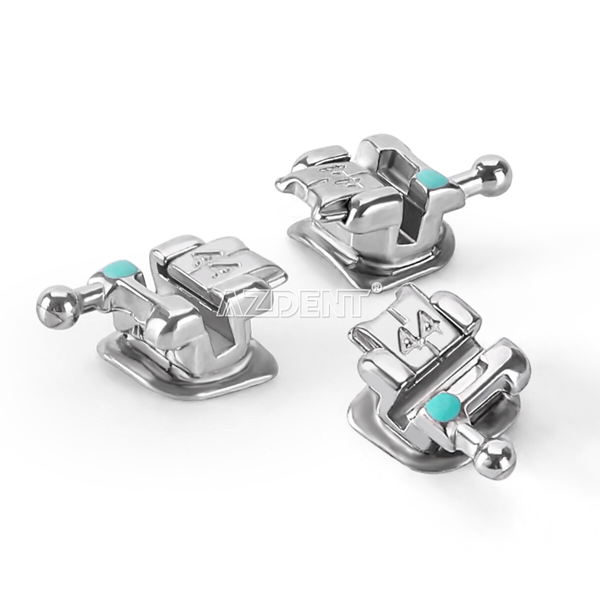 10XDental Orthodontic Self-Ligating Brackets Brace Metal Mini Roth.022 Hooks 345