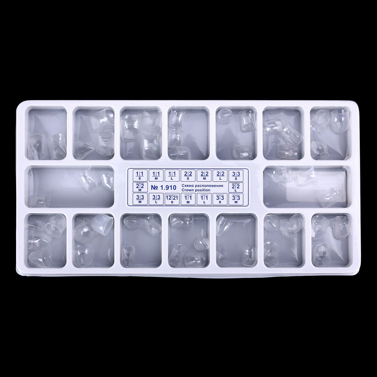 64Pcs Dental Anterior Transparent Crowns Deciduous For Adult/Kids Matrix Veneers