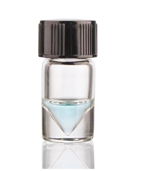 3mL Clear Borosilicate Glass Vial V-Shape with Solid Cap, Pack of 100 Vials Lab