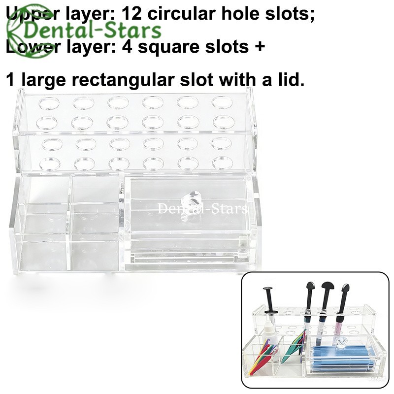 Dental Composite Syringe Acrylic Organizer Holder Resin Applicator Adhesive Rack