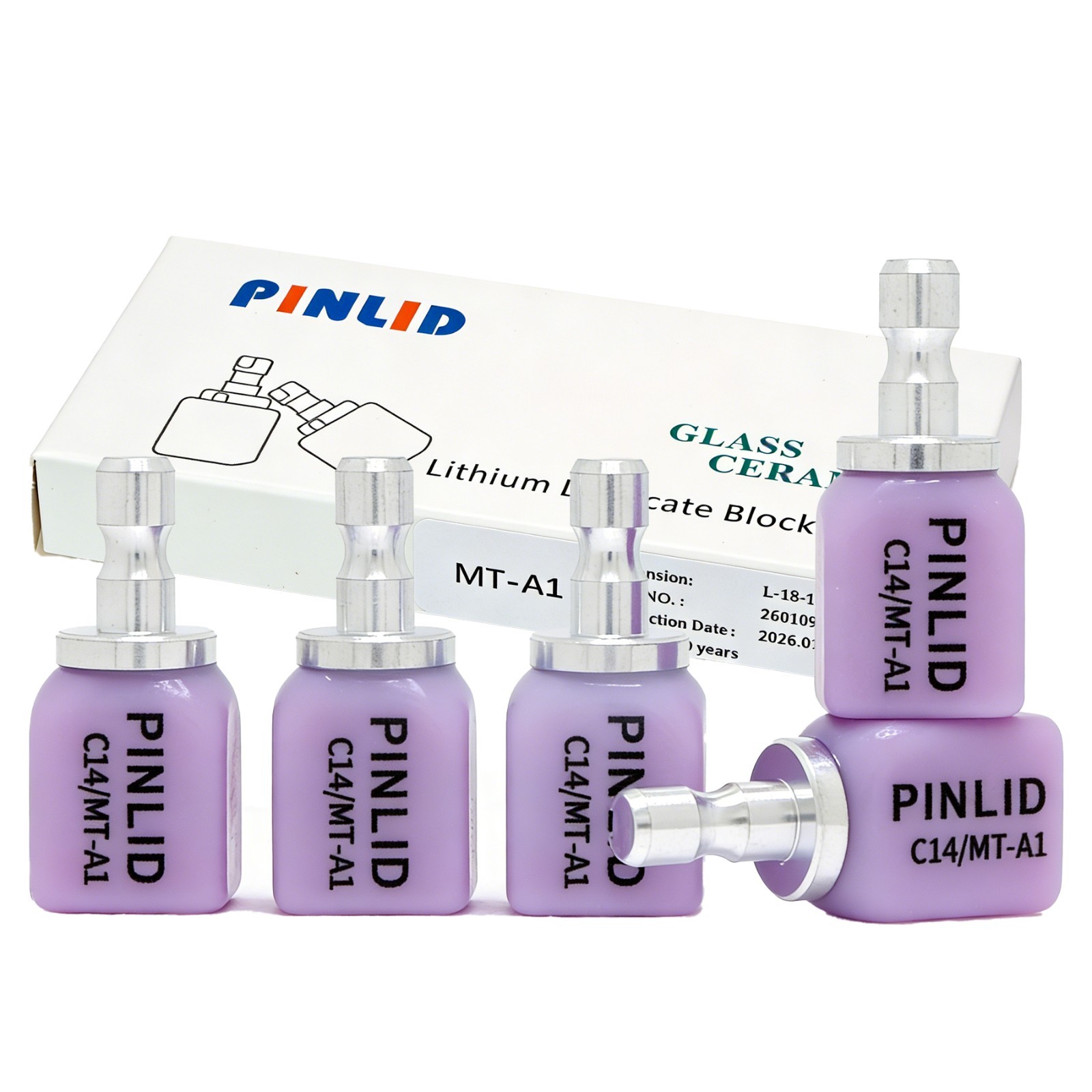 US MT C14 Lithium Disilicate Block Dental CAD/CAM Glass Ceramic 5Pc/Pk For CEREC