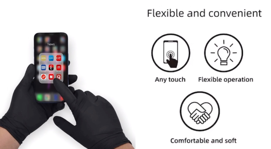 First Glove 6 Mils Black Nitrile Gloves Latex & Powder Free Heavy Duty Gloves