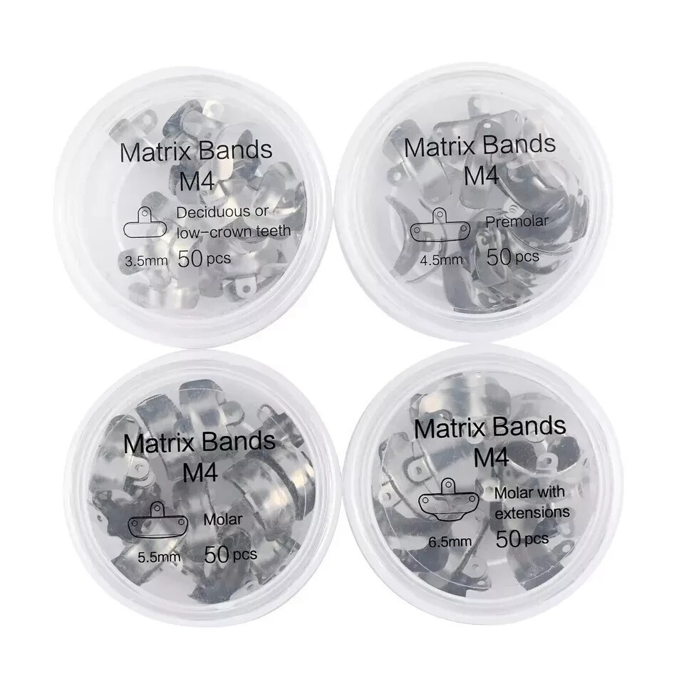 50Pcs/box Dental Sectional Matrix Bands M4 Metal Sectional Contoured Matrice
