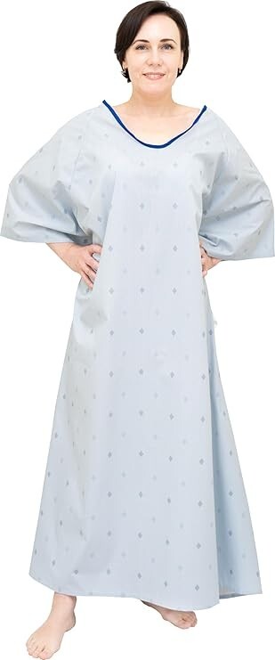 6 Pack Unisex Hospital Gowns – Soft Cotton Blend, 3XL