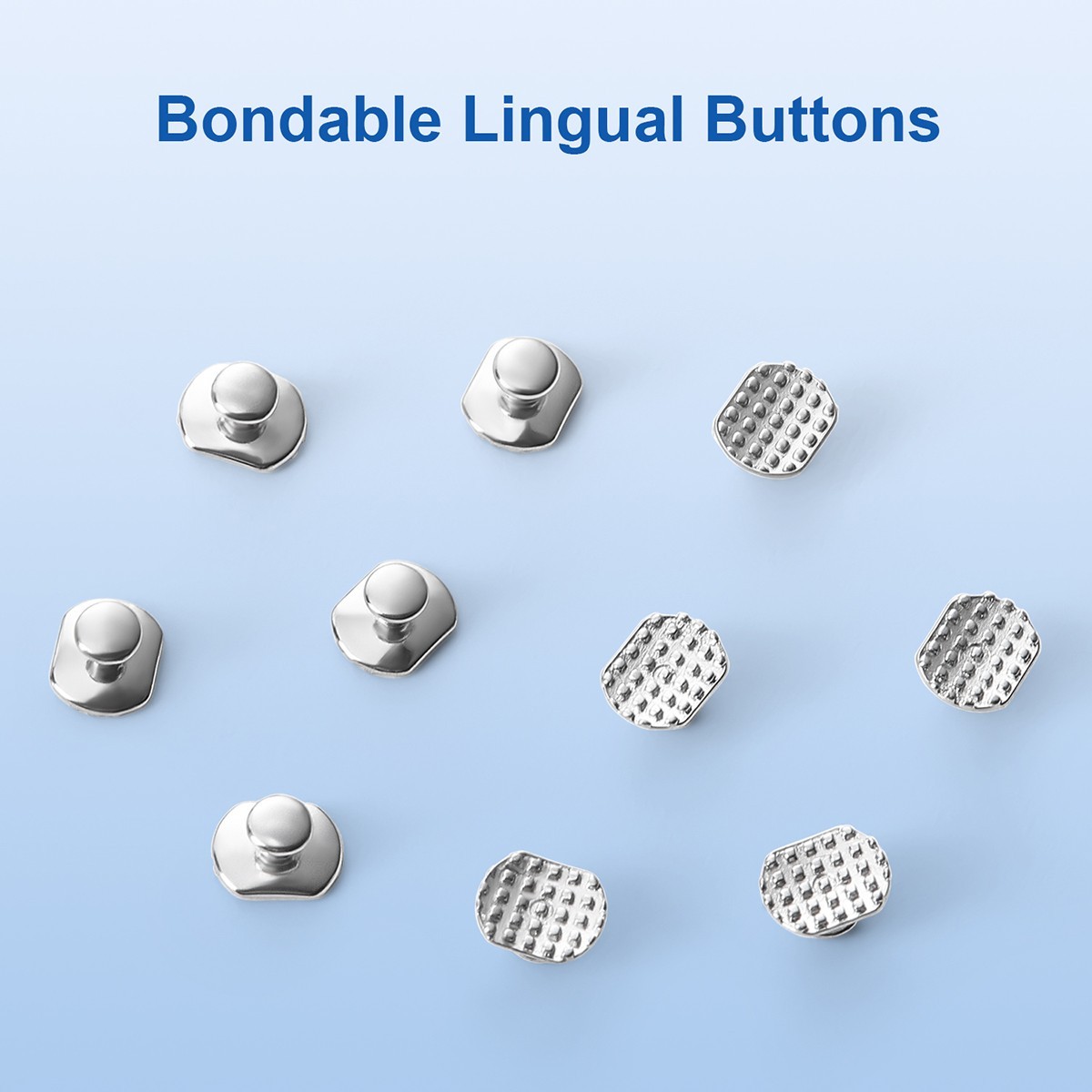 10pcs Dental Orthodontic Lingual Buttons Bondable for Bondable Rectangular Base