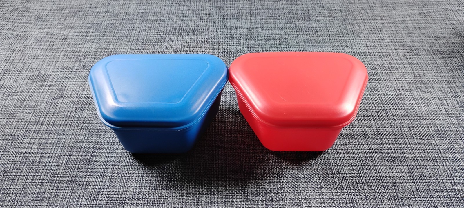 Denture Retainer Box Case Cleaning Container (BLUE/RED) Lot of 2