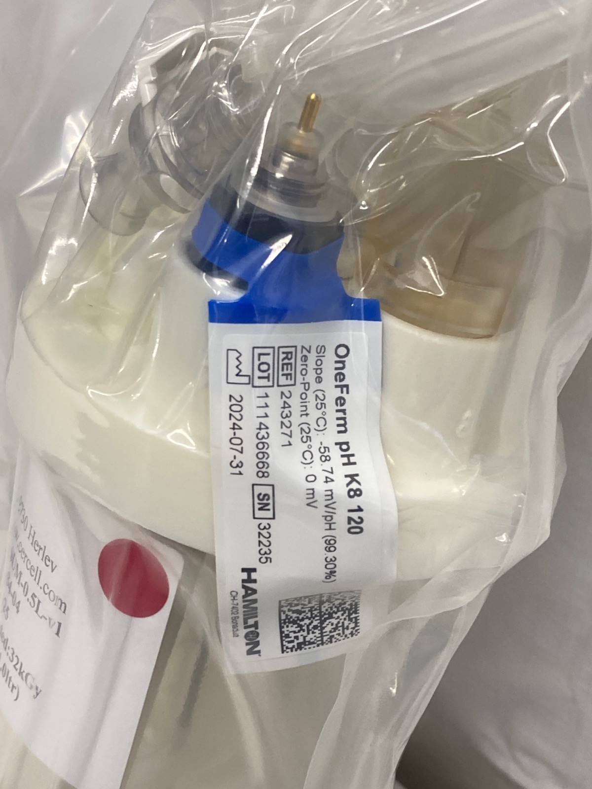 CERCELL Custom Single-Use 500mL CellVessel Bioreactor w/ pH Sensor 185-1634-04