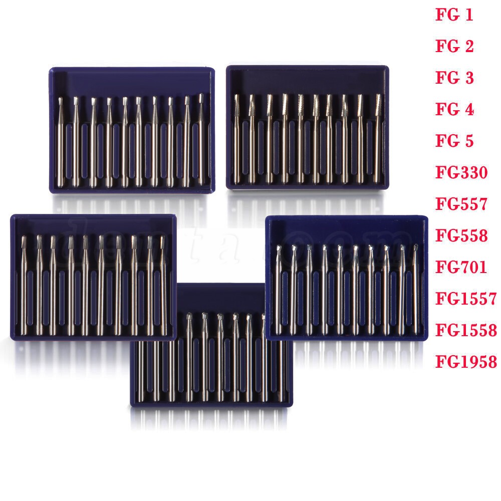 Round Carbide Dental Burs High Speed Handpiece Friction Grip Drill Bits