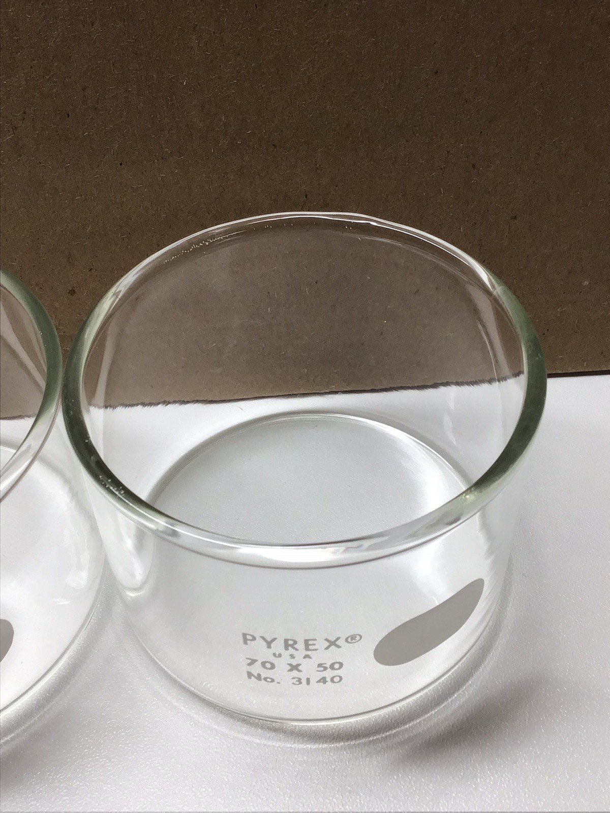 2 Pyrex #3140 Crystalizing Dish 70×50 Quality Lab Glassware USA Halloween Party