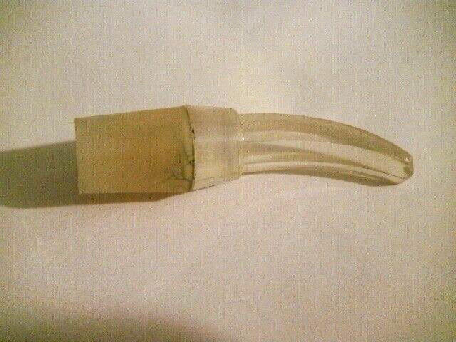 EXTREMELY ODD CONJOINED RIBBED & HORNED BOTTLE MADE IN FRANCE EACH W GLASS STRAW