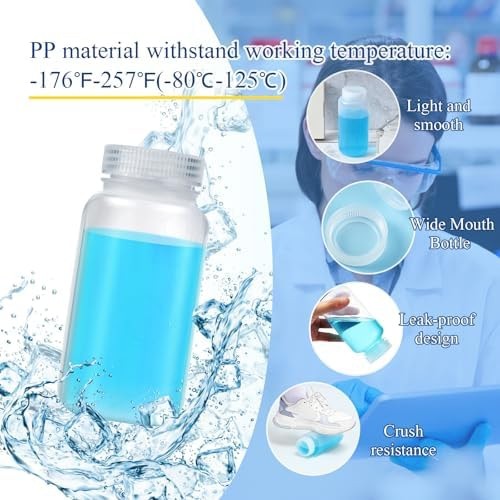 Tatuo 24 Pcs 8 oz 250 ml Polypropylene Reagent Bottle Plastic Sample Bottles …