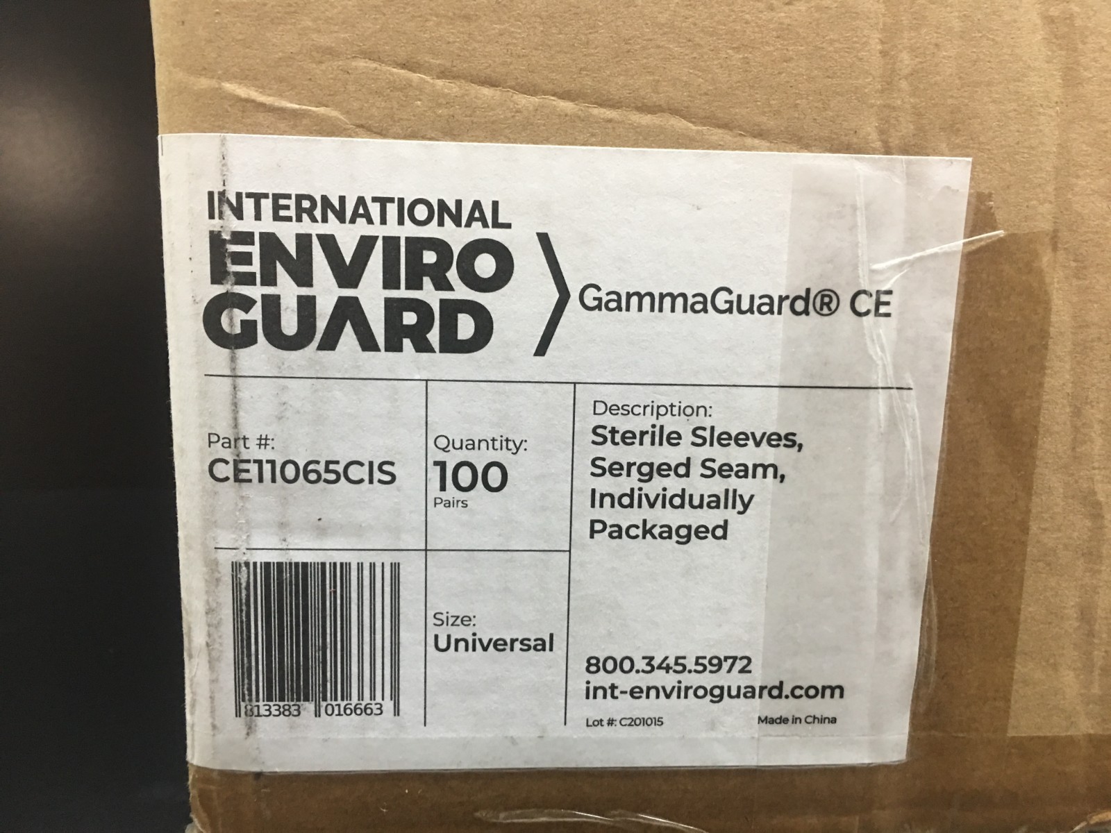 International Enviroguard PN CE11065CIS GammaGuard CE Sterile Cleanroom Sleeves