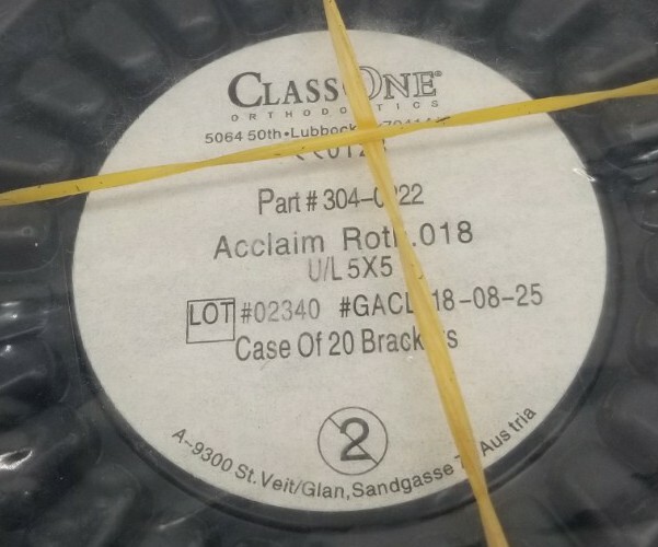 Dental Orthodontics Ceramic Bracket 5/5 Acclaim ROTH 018 Hook 345 Class One