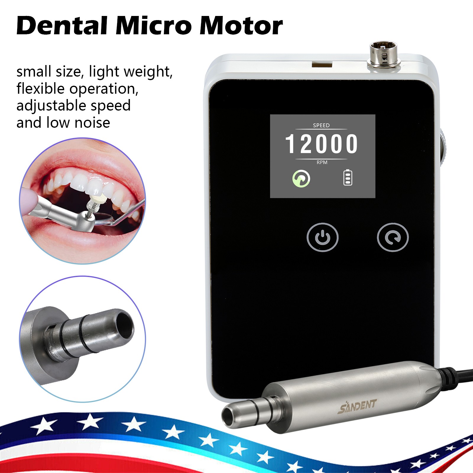 Dental Lab Marathon Micromotor N3 / 35K RPM Handpiece Polisher /10* Carbide Burs