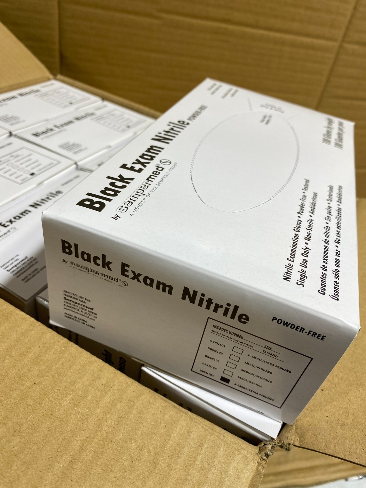Sempermed Black XL Nitrile Disposable Gloves – GBKN105 XL Box of 1,000