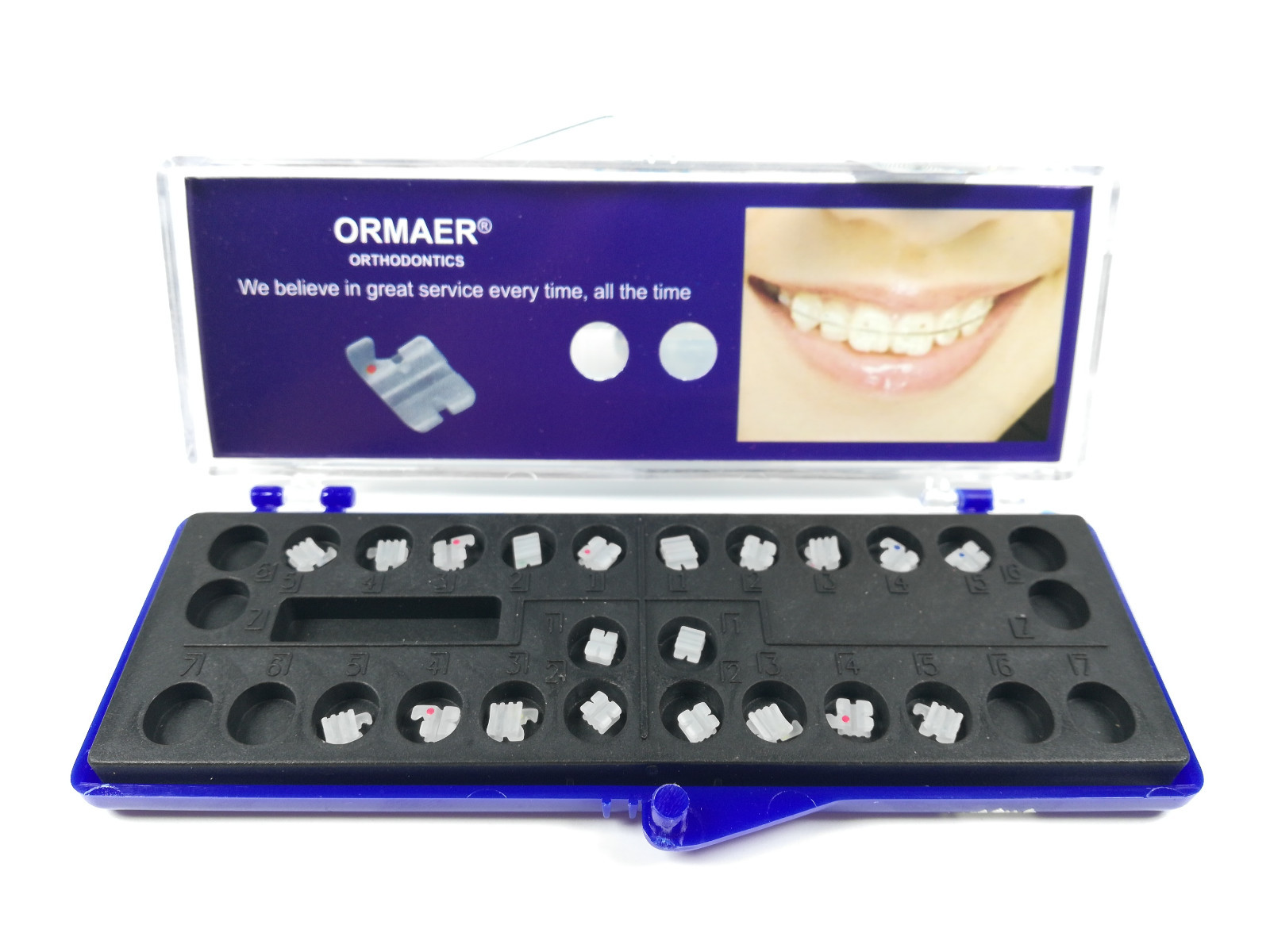 Dental ORMAER Orthodontic Ceramic Brackets Dental MBT Roth 022/018 3/345 Hooks
