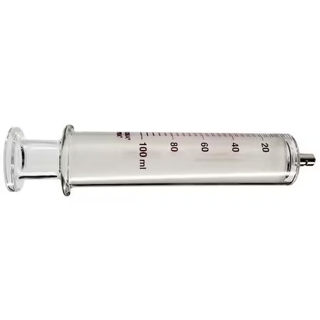 Fortuna 7.140-51 Glass Syringe, Metal Luer Lock, 100 Ml