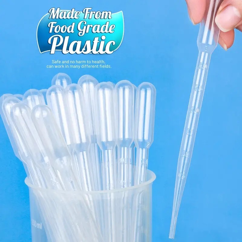 5pcs 3ml Durable Graduated Dropper,Disposable Plastic Transfer Pipettes – QTY5