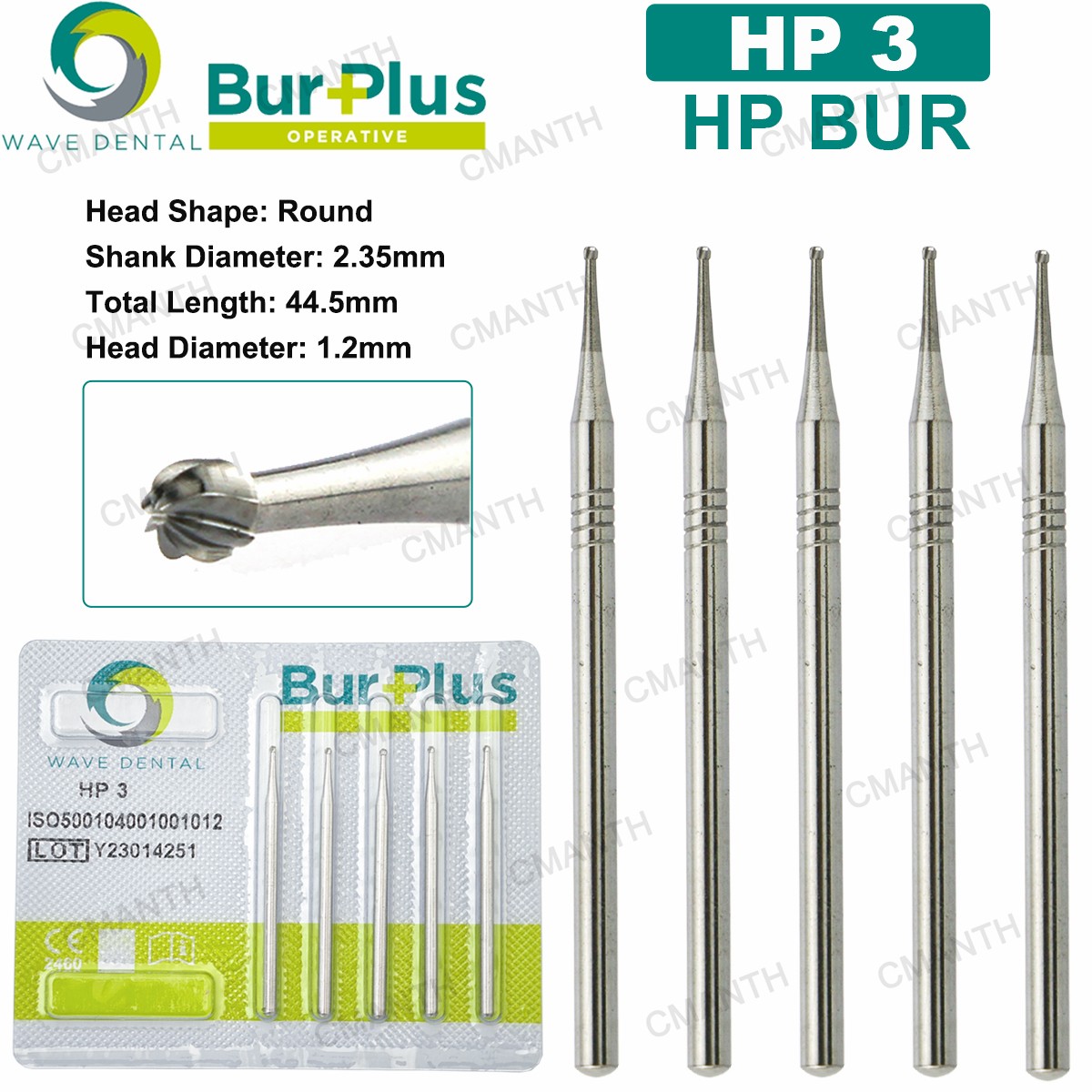 WAVE Dental Carbide Burs HP Surgical Burs Round For Straight Handpiece HP 2 4 8