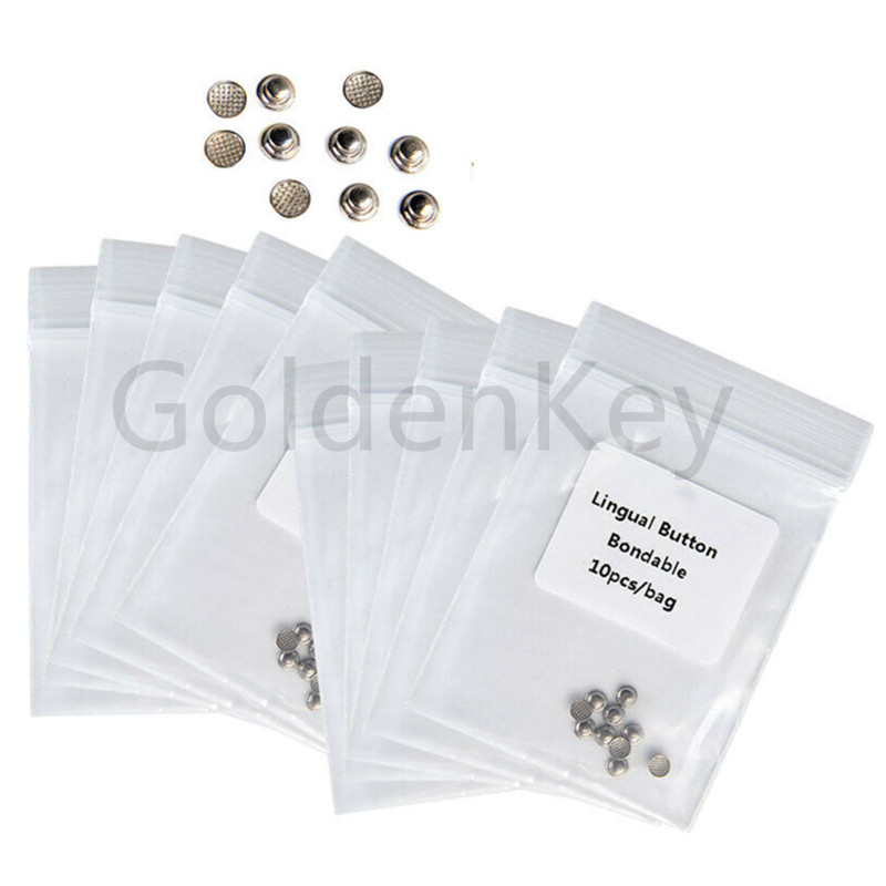 Dental Orthodontic Lingual Buttons Bondable Round Split Mesh Base 10Pcs/Pack