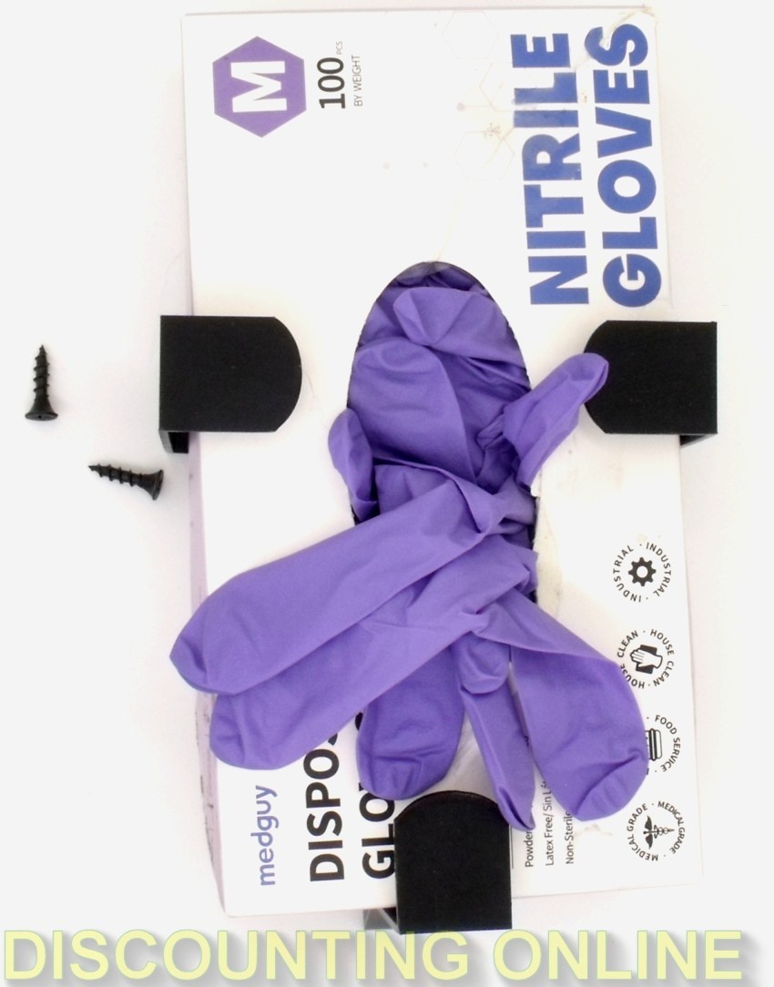 WALL MOUNT NITRILE & LATEX GLOVE BOX DISPENSER BRACKET WITH 2 SCREWS TO MOUNT