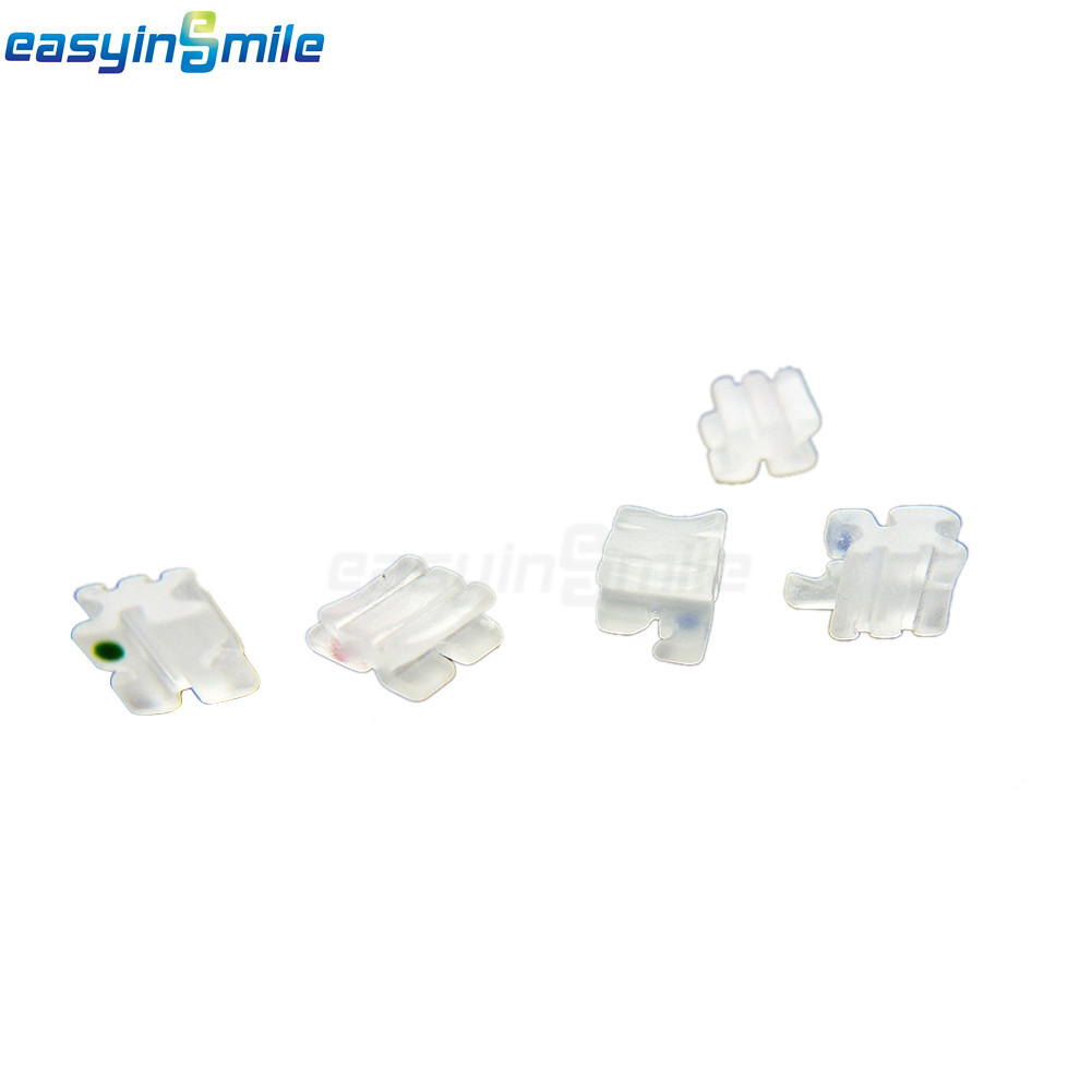 5Packs Dental Orthodontic MINI Ceramic Brackets Roth 022 3.4.5 Hook EASYINSMILE