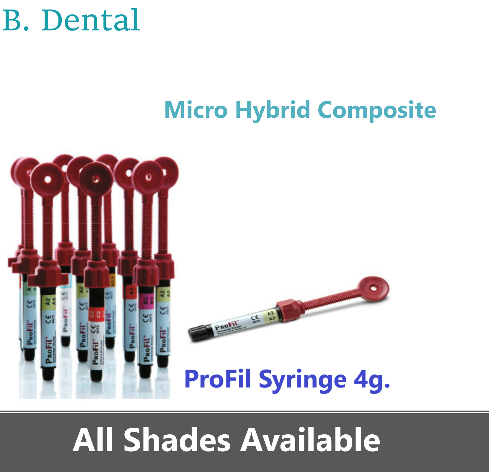 Dental Silmet ProFil Micro Hybrid Composite Universal All Shades – Syringe 4g.