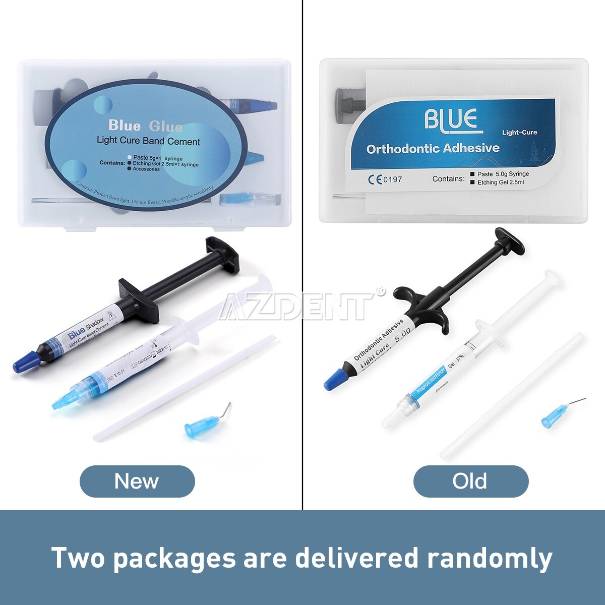Dental Orthodontic Adhesive Light Cure Blue Glue Adhesive Paste+Etchant Acid Gel