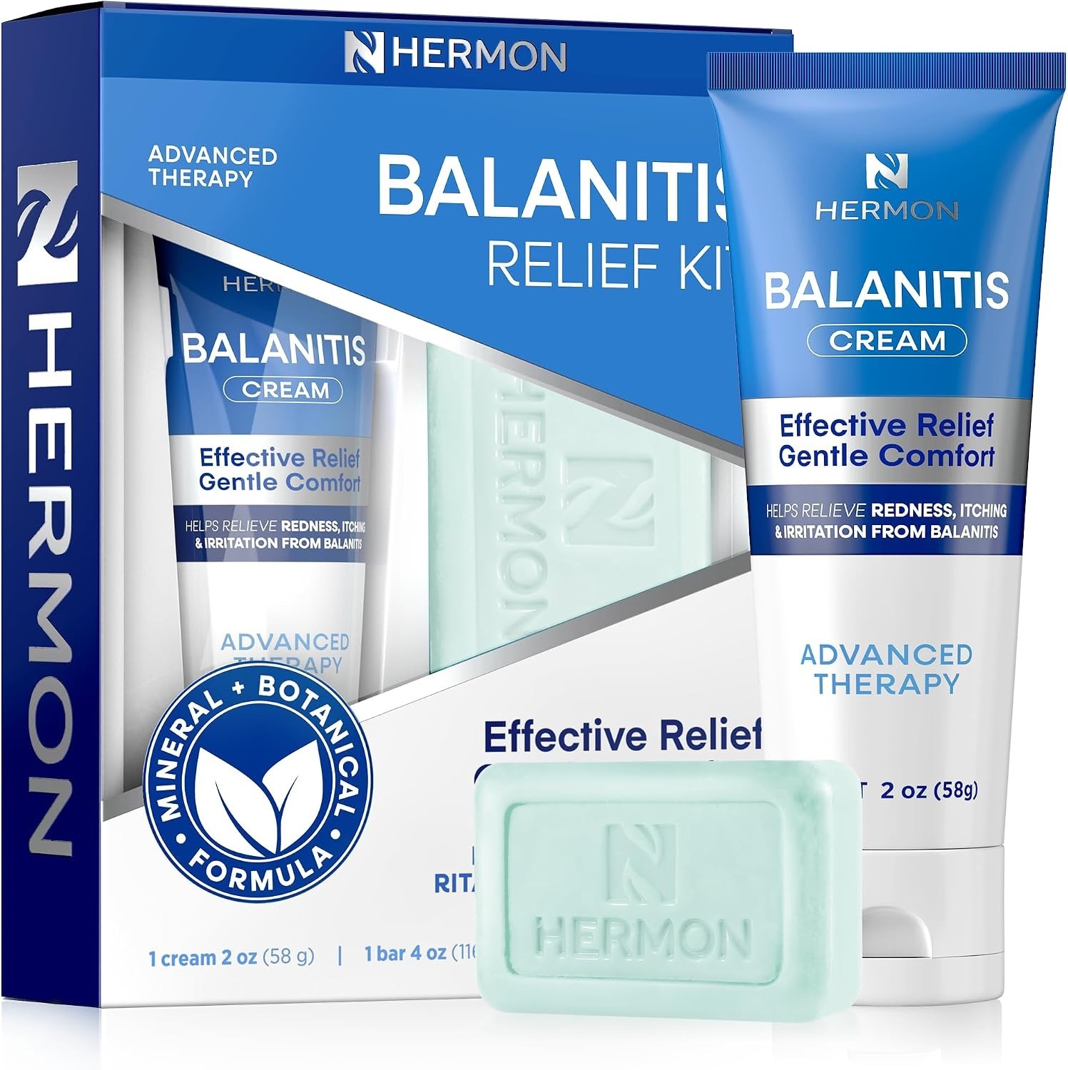 Balanitis Treatment for Men Relief Kit: Soothing Cream 2oz & Clotrimazole 1% …