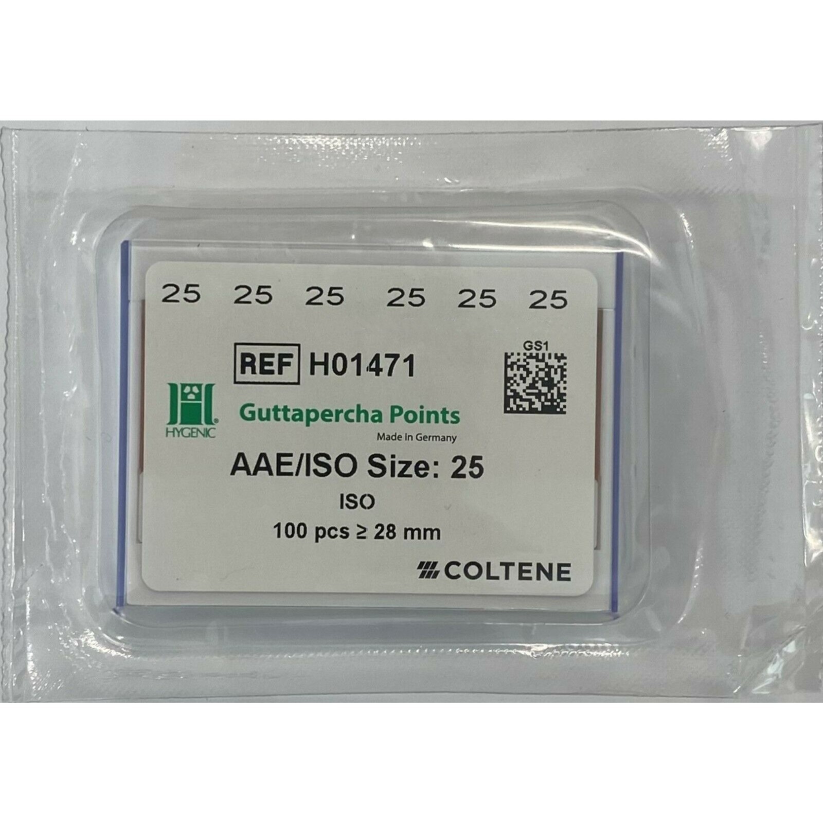 *100-Pieces* Coltene Hygenic Guttapercha Points AAE/ISO Size: 25 H01471