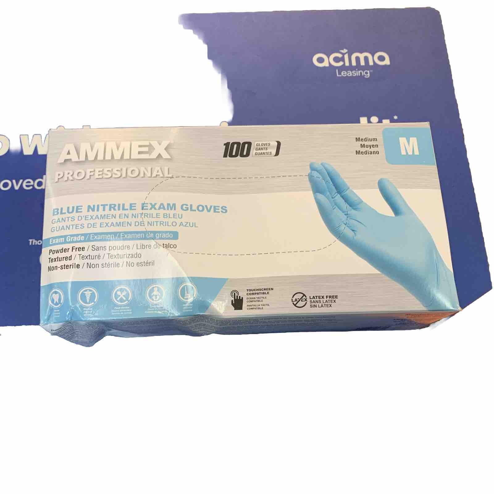 First Aid Only M550MED Nitrile Exam Gloves, Medium – 100 Pack