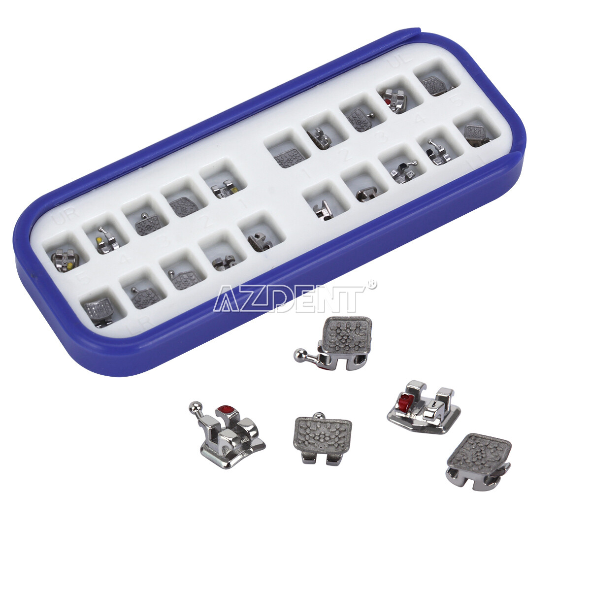 10 Packs AZDENT Dental Orthodontic Bracket Monoblock MIM Mini Roth.022 345 Hooks