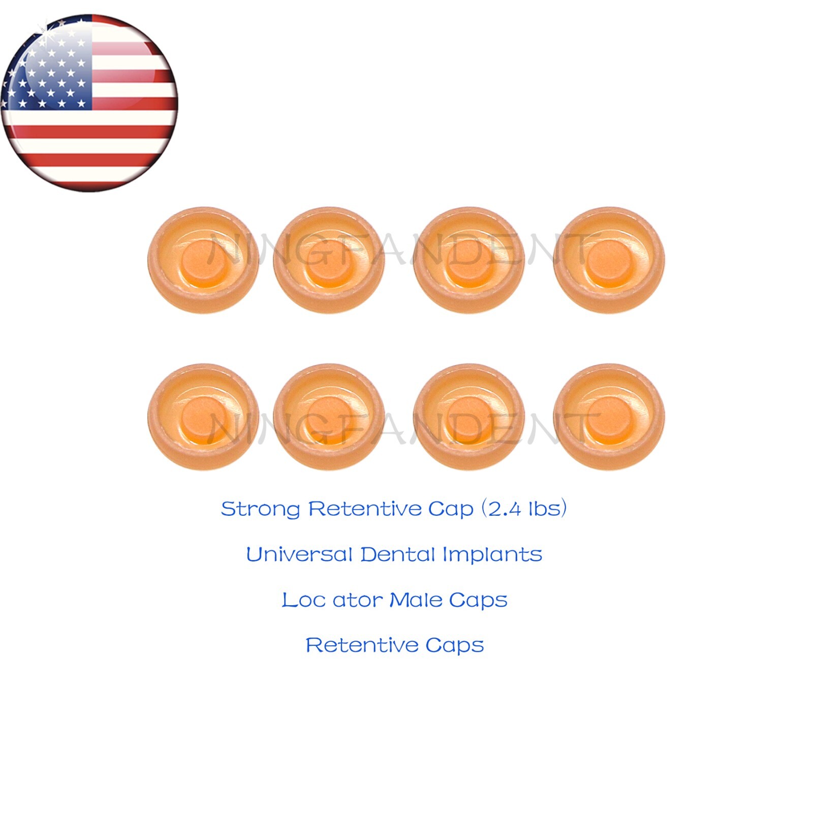 US Dental Attachment System Locator Abutment Retention Caps Replace Inserts Set