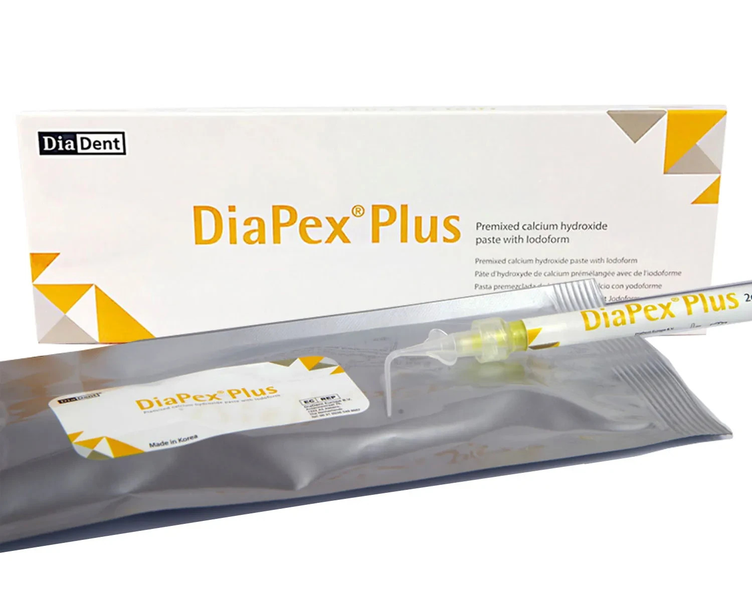 Dental DIAPEX PLUS Premixed Calcium Hydroxide Paste with Iodoform 2 x 2gm Paste