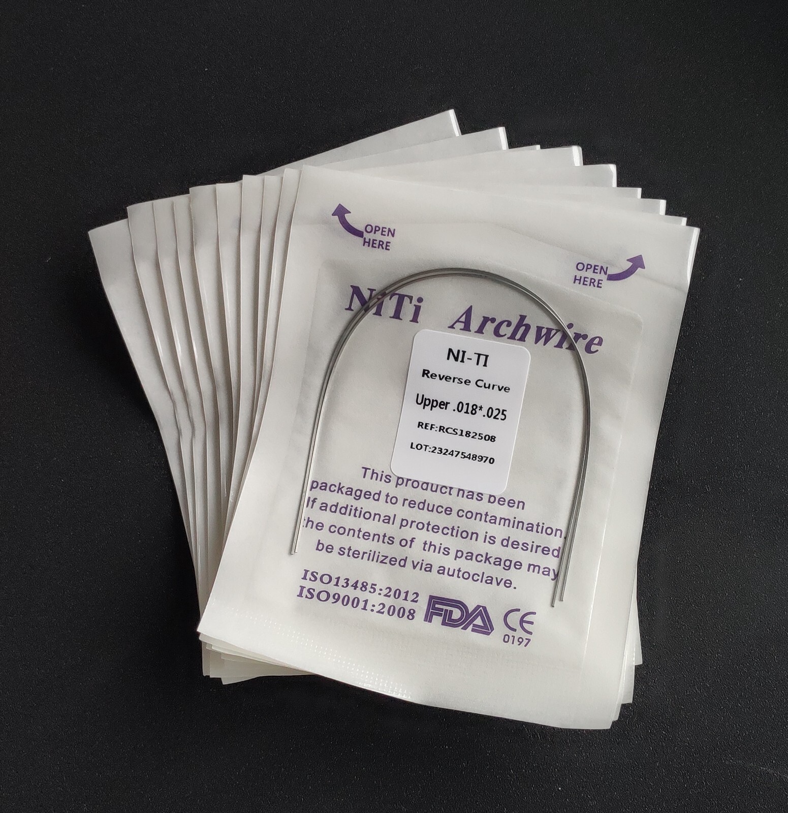 20Pack Dental Orthodontic Arch Wire Super Elastic Niti Reverse Curve Rectangular