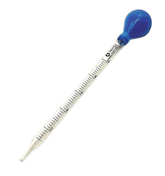 Pipette Pump 10ml Green + 10ml Glass Transfer Graduated Pipette Dropper Combo