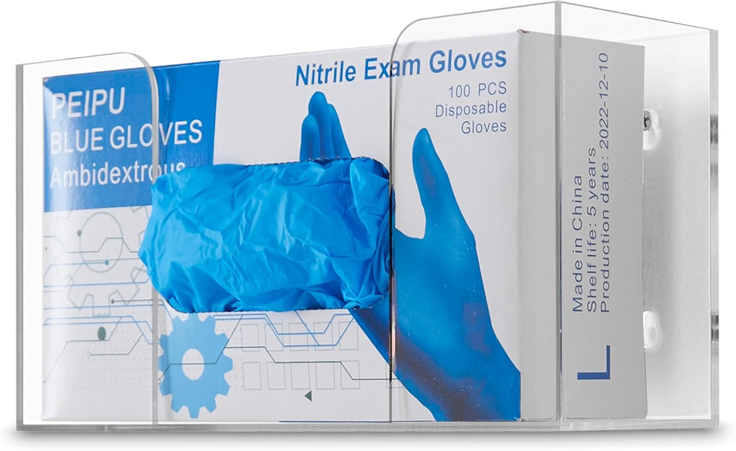 Acrylic Single Gloves Dispenser, Tissue Box Shelf, Glove Holder Wall Mount, f…