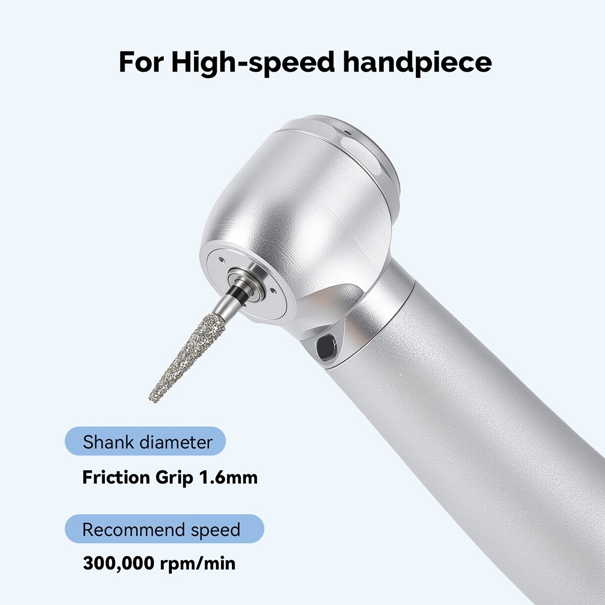 AZDENT Dental Diamond Burs Super Coarse Black FG 1.6mm for High Speed Handpiece