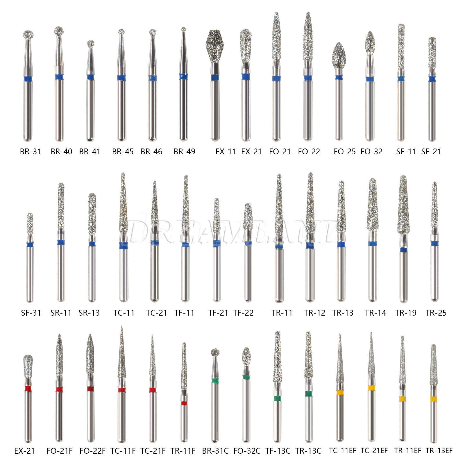 5pc/pack Dental FG Diamond Burs for High Speed Handpiece Friction Grip 1.6MM Bur
