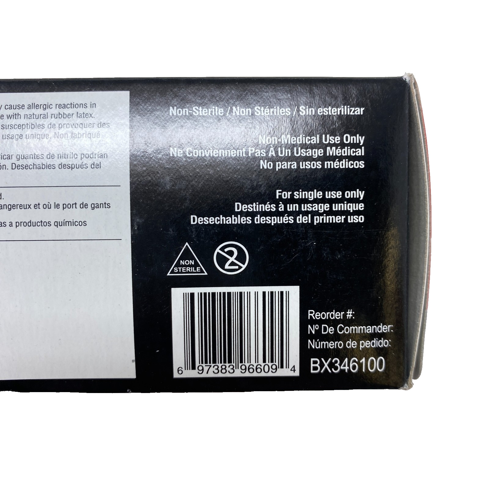 Ammex BX346100 X3 Large Nitrile Gloves Black – Box of 100