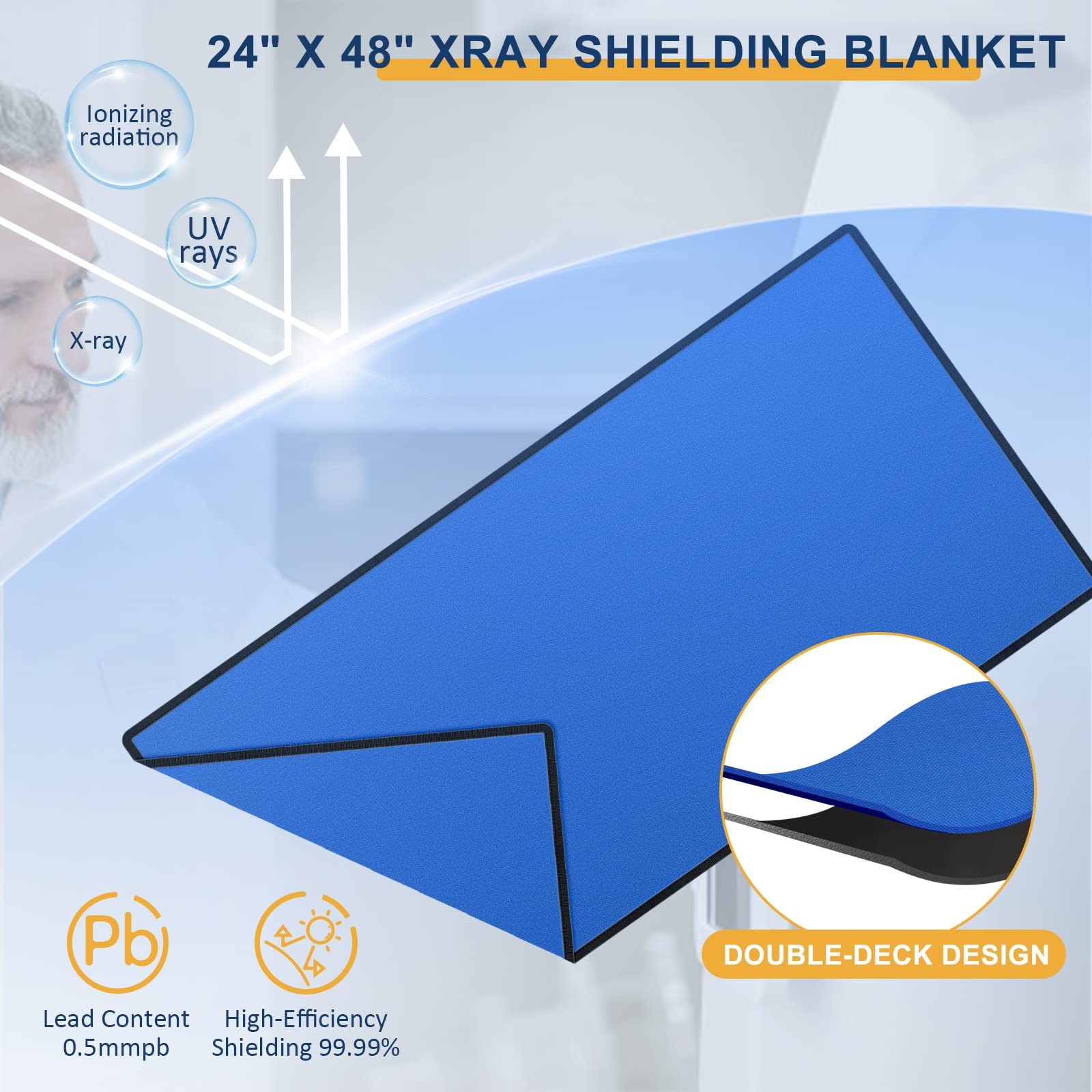 X-Ray Lead Blanket 24″x48″ – Lead Lined Shield for X-Ray Protection