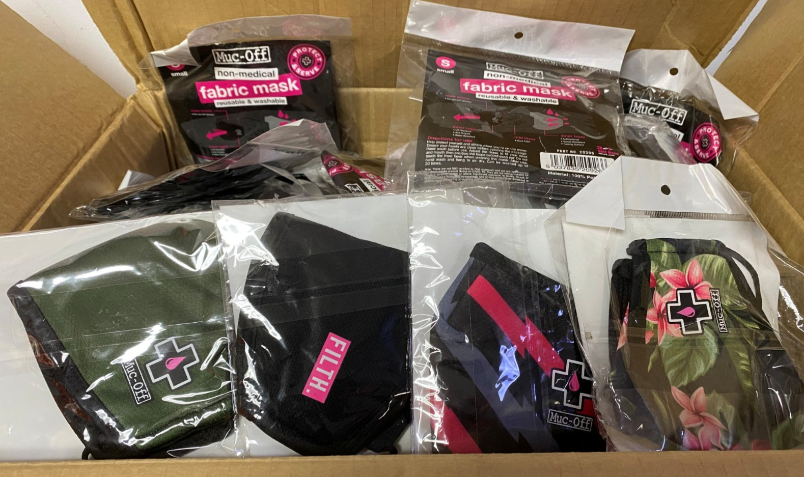 Muc-Off Face Masks 60+ Masks 3 Layer, Adjustable Health, Yard Work, Shop Use