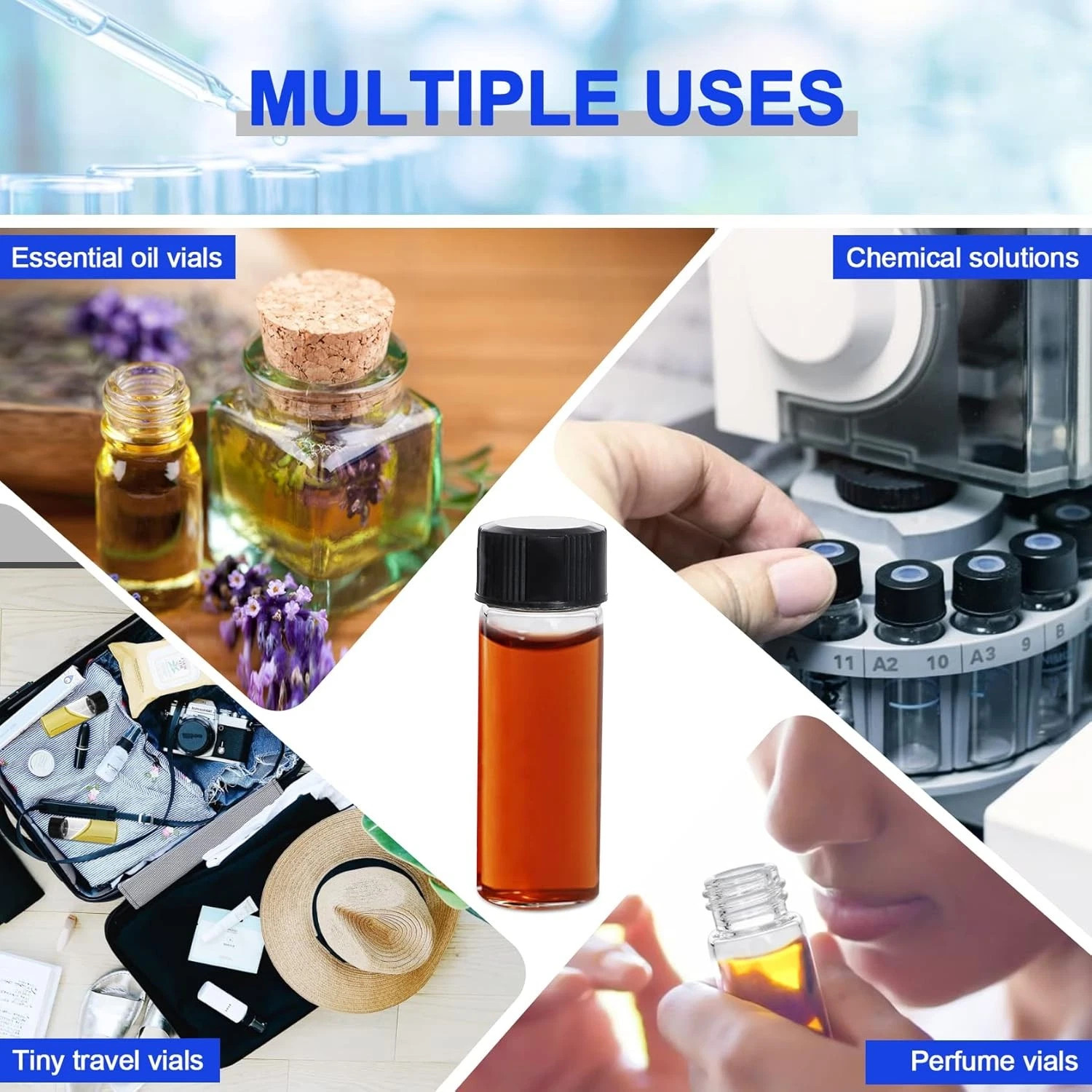 50Pack 30Ml Clear Glass Vials with Screw Caps Small Liquid Sample Vial LeakProof