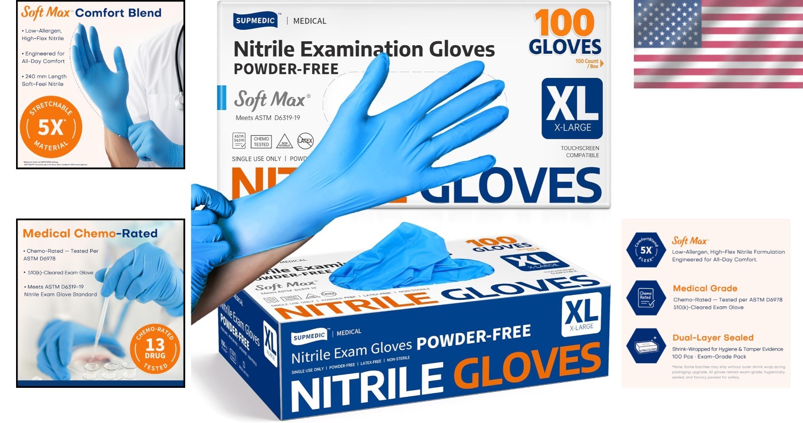 Versatile Nitrile Exam Gloves – 100 Count, Latex-Free, Ideal for Medical & Home